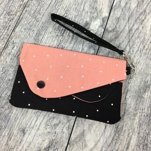 Coral Black Wristlet Wallet